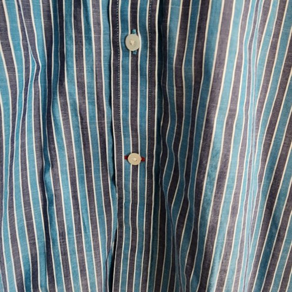 Daniel Cremieux Mens Blue Striped Button Up 100% Cotton Top XL - Picture 4 of 5